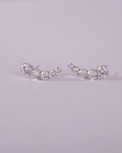 Ear Cuff Brilhante, Prata 925, Zircônia lapidação brilhante, Banho de ródio (foto 1)